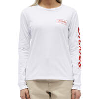 Dickies Girl Juniors' Logo Long Sleeve T-Shirt - Logo Red White (GD)