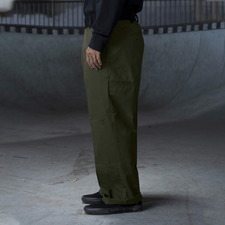 Ronnie Sandoval Loose Fit Double Knee Pants - Olive Green/Black Color Block (OAC) image number 3