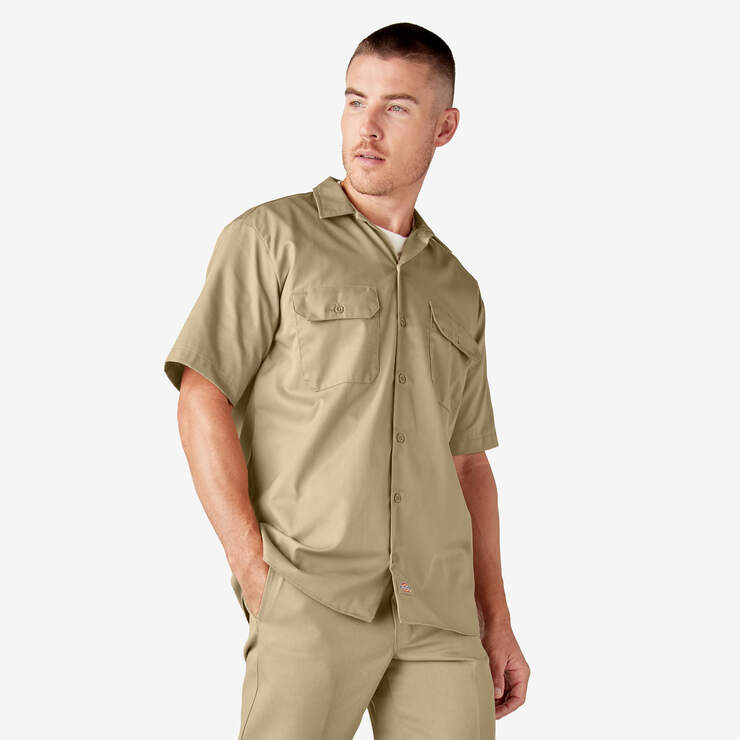 Short Sleeve Work Shirt - Khaki (KH) image number 4