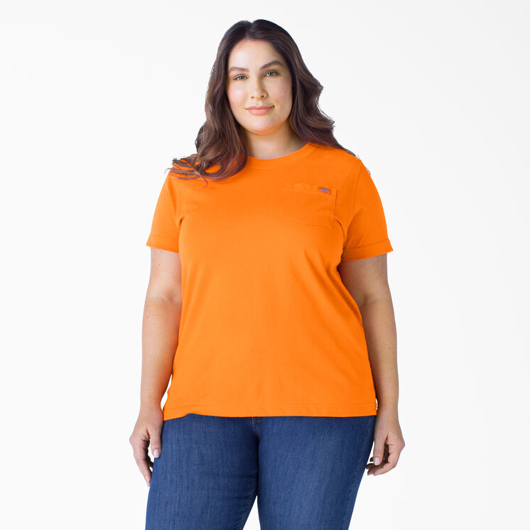 Women&#39;s Plus Heavyweight Short Sleeve Pocket T-Shirt - Orange &#40;OR&#41;
