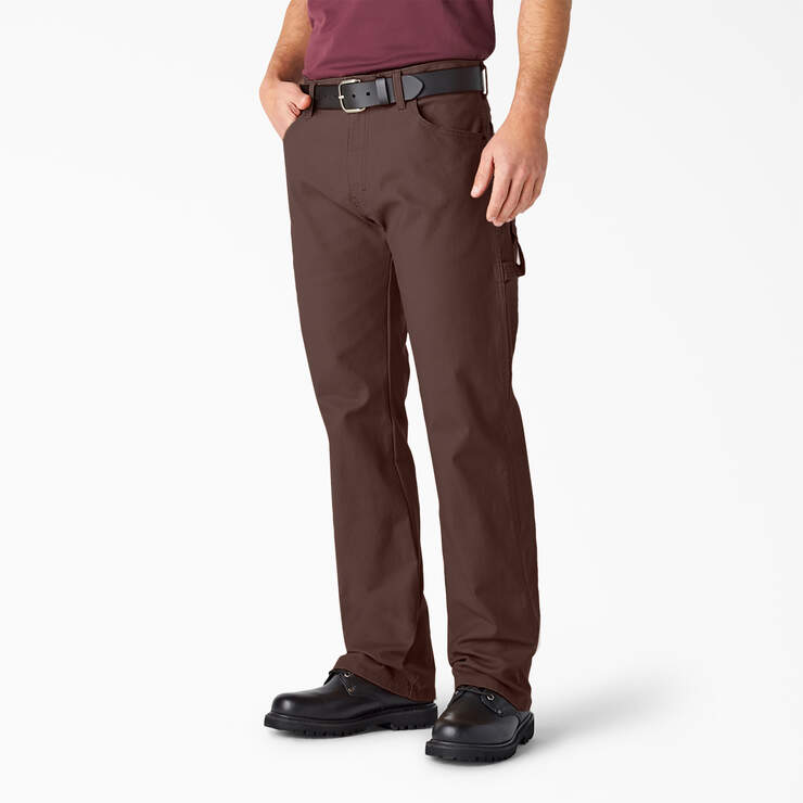 Relaxed Fit Heavyweight Duck Carpenter Pants - Rinsed Chocolate Brown (RCB) image number 1