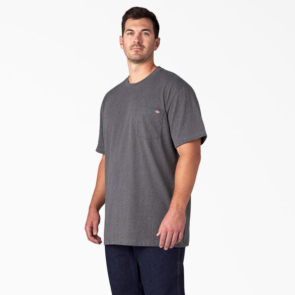 Heavyweight Heathered Short Sleeve Pocket T-Shirt - Charcoal Gray Heather &#40;CGH&#41;
