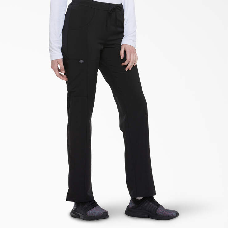 Women's EDS Essentials Drawstring Scrub Pants - Black (BLK) image number 4