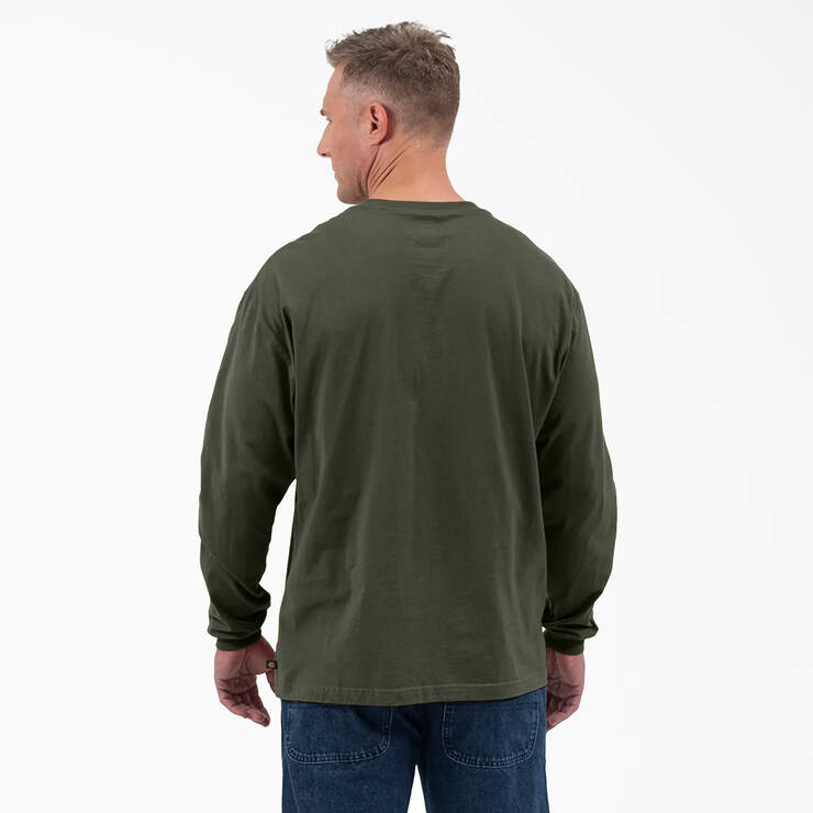 Long Sleeve Henley T-Shirt - Olive Green (OG) image number 2