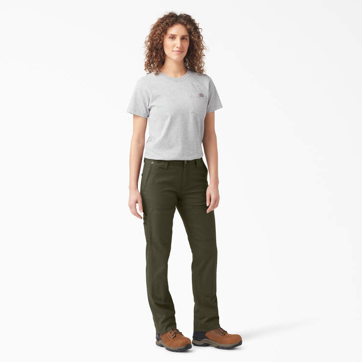 Women's FLEX DuraTech Straight Fit Pants - Moss Green (MS) image number 4