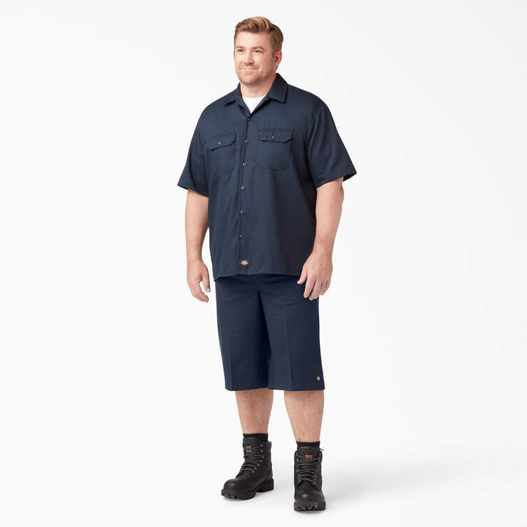 Loose Fit Multi-Use Pocket Work Shorts, 15" - Dark Navy (DN) image number 8