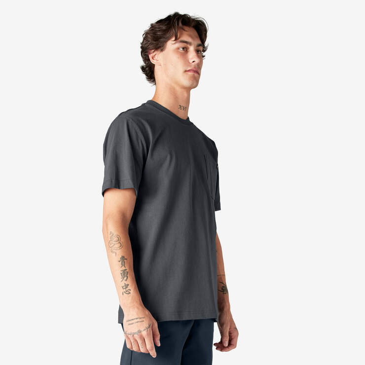 Heavyweight Short Sleeve Pocket T-Shirt - Charcoal Gray (CH) image number 4