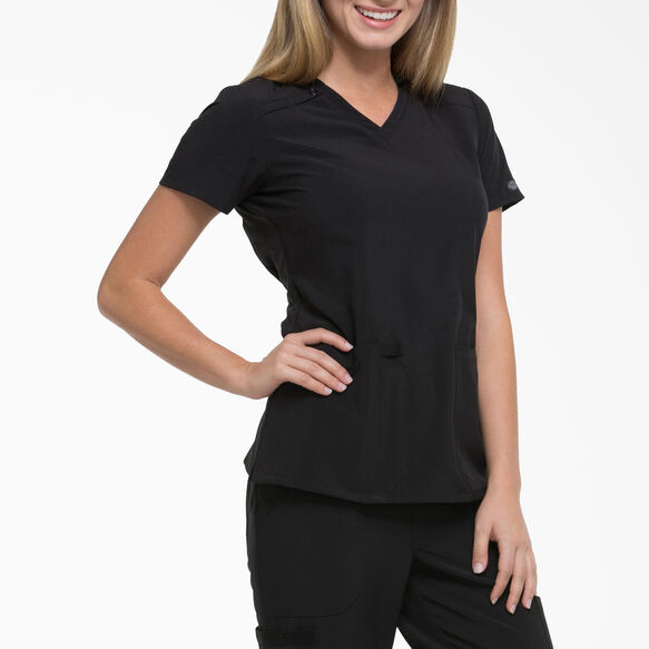 Women&#39;s EDS Essentials V-Neck Scrub Top - Black &#40;BLK&#41;