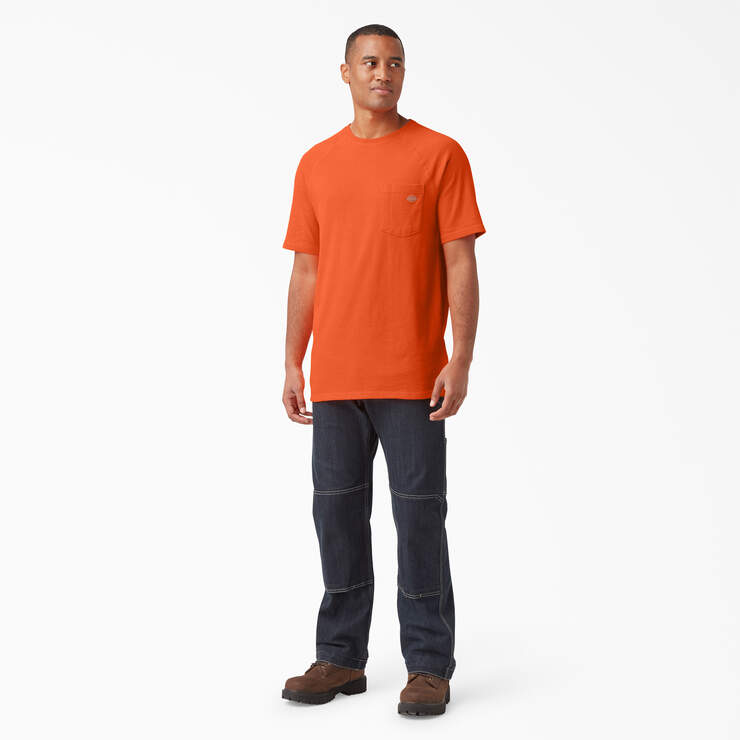 Cooling Short Sleeve Pocket T-Shirt - Bright Orange (BOD) image number 7