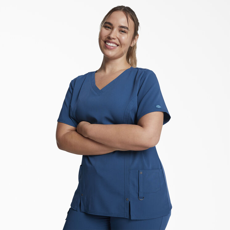 Women&#39;s Xtreme Stretch V-Neck Scrub Top - Caribbean Blue &#40;CRB&#41;