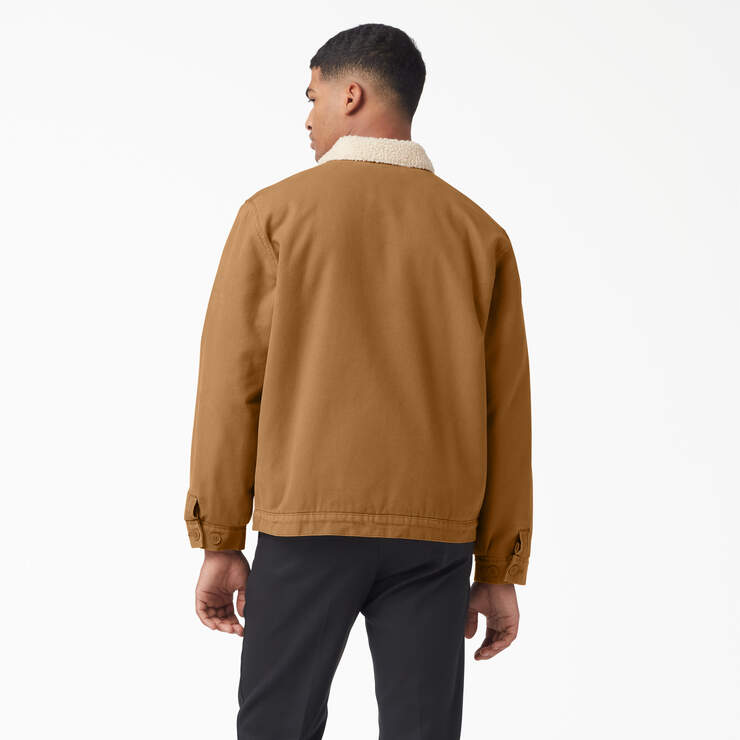 Duck Canvas High Pile Fleece Jacket - Stonewashed Brown Duck (SBD) image number 2