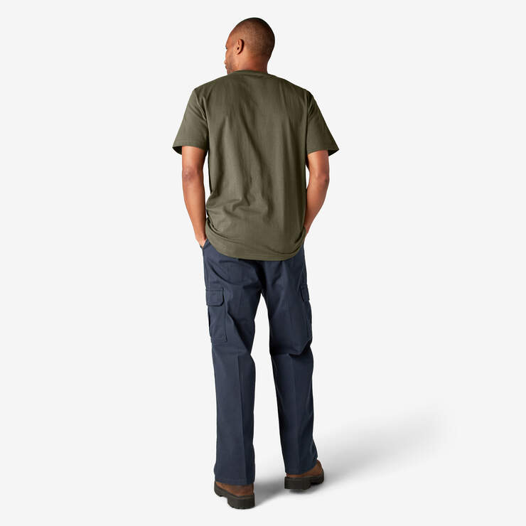 Heavyweight Short Sleeve Pocket T-Shirt - Military Green (ML) image number 10
