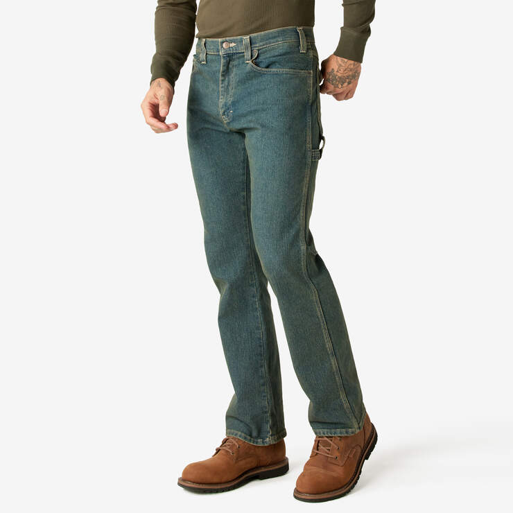 FLEX Relaxed Fit Carpenter Jeans - Heritage Tinted Khaki (THK) image number 3