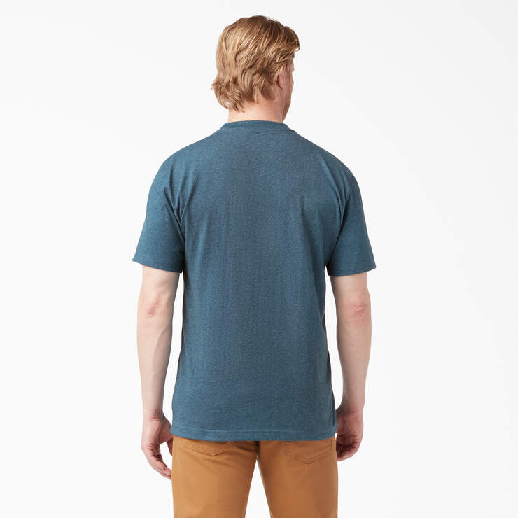 Heavyweight Heathered Short Sleeve Pocket T-Shirt - Baltic Blue Heather (BUD) image number 2
