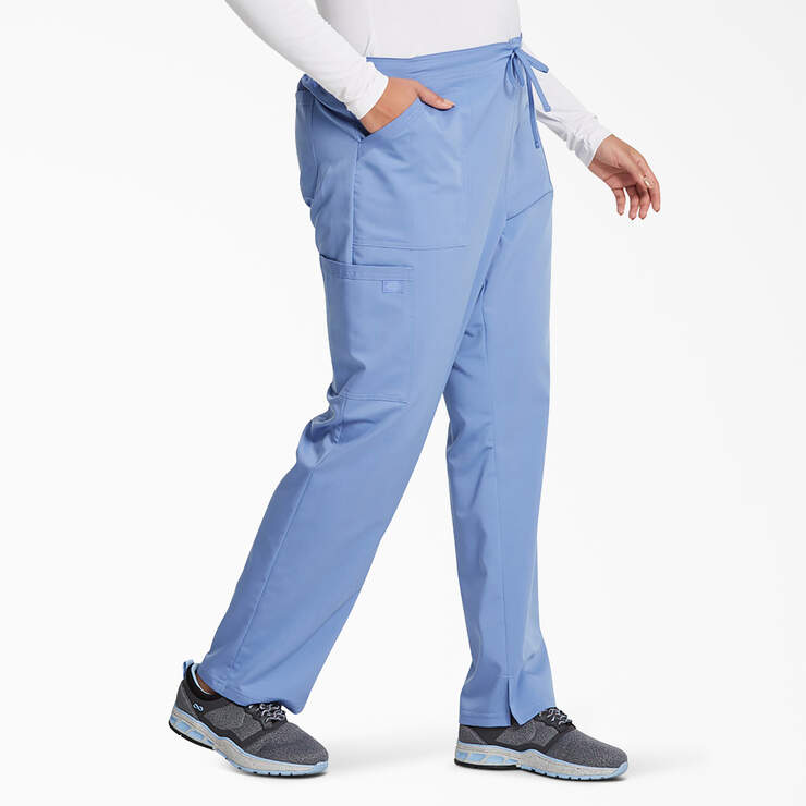 Women's Balance Tapered Leg Drawstring Scrub Pants - Ceil Blue (CBL) image number 4