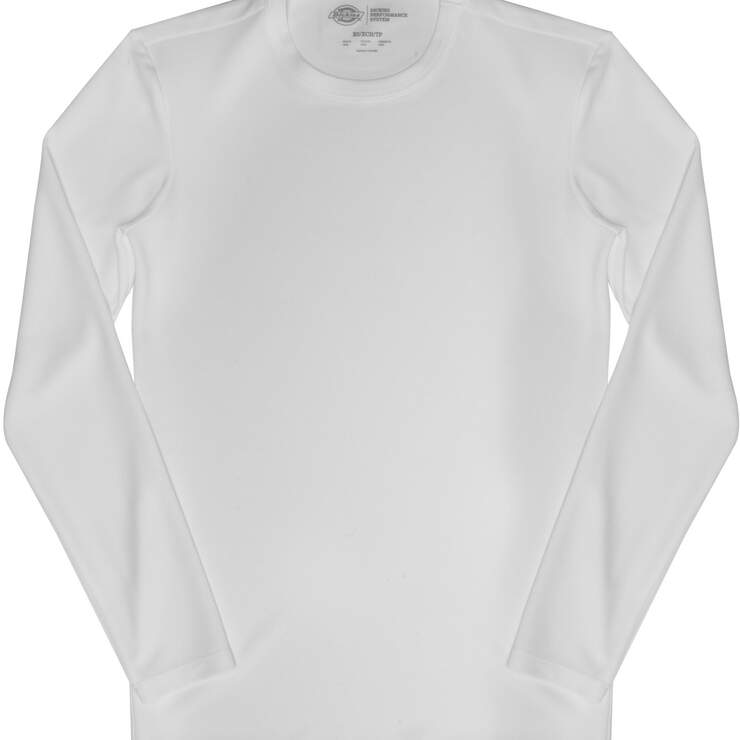 Men's Performance Long Sleeve Crew Neck Scrub T-Shirt - White (DWH) image number 1