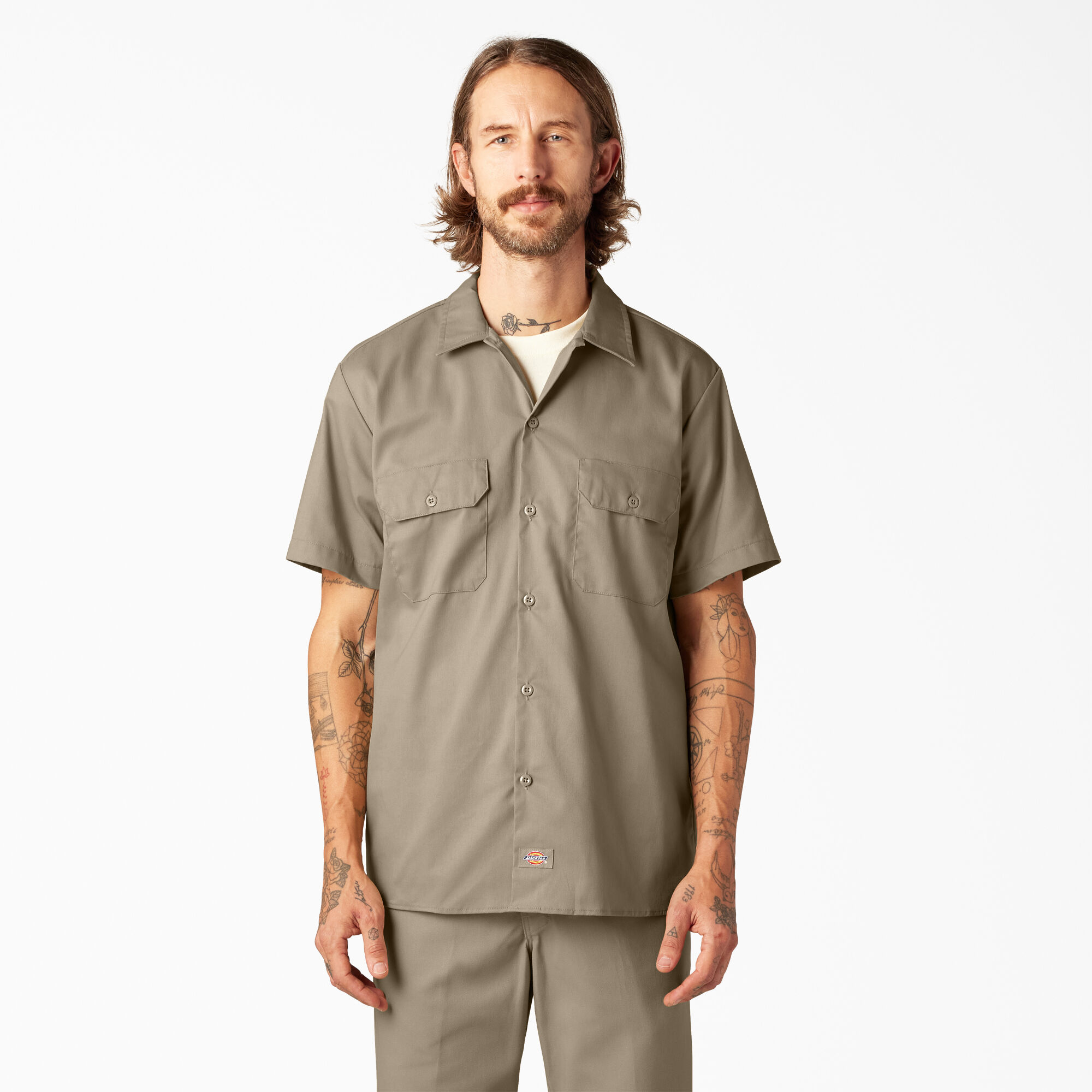 dickies slim work shirt