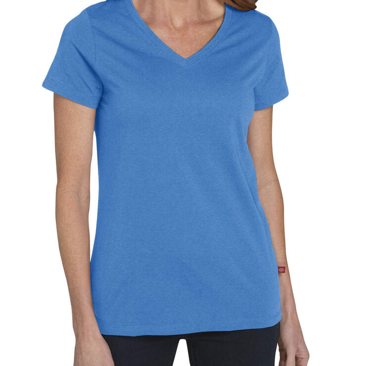 Women's Short Sleeve V-Neck T-Shirt - SAILOR BLUE (SB1) image number 1