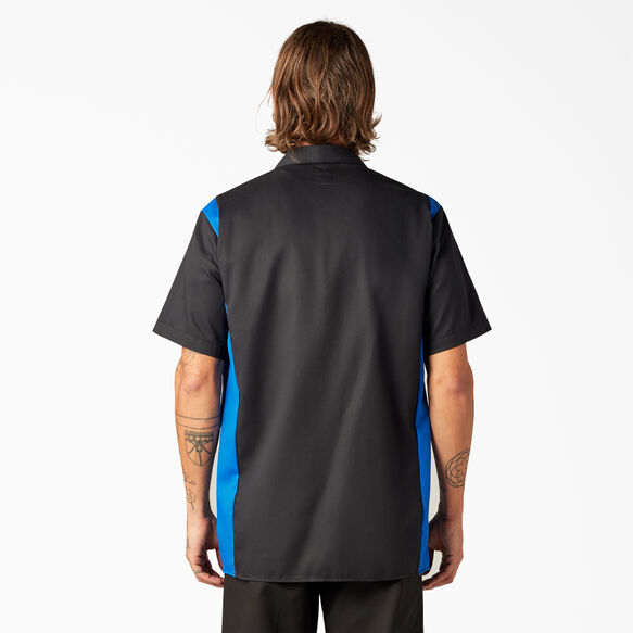 Two-Tone Short Sleeve Work Shirt , Black Blue Tone | Mens Shirts | Dickies