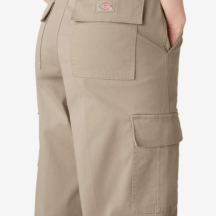 Women's Relaxed Fit Cropped Cargo Pants - Desert Sand (DS) image number 9