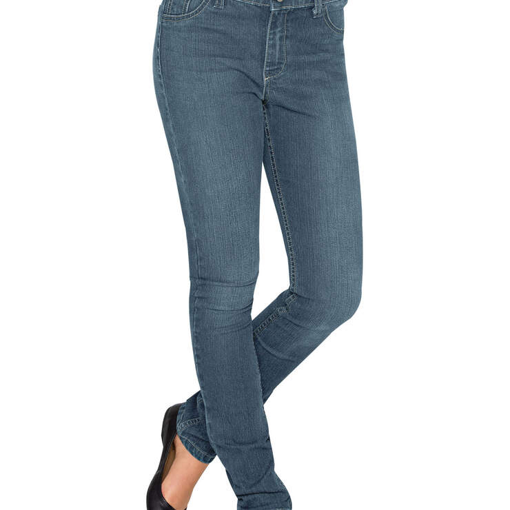 Girls' Super Skinny Fit Denim Jeans, 7-16 - Bleached Stonewashed Blue (BST) image number 1