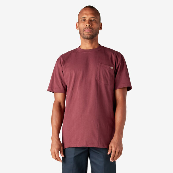 Heavyweight Short Sleeve Pocket T-Shirt - Burgundy &#40;BY&#41;
