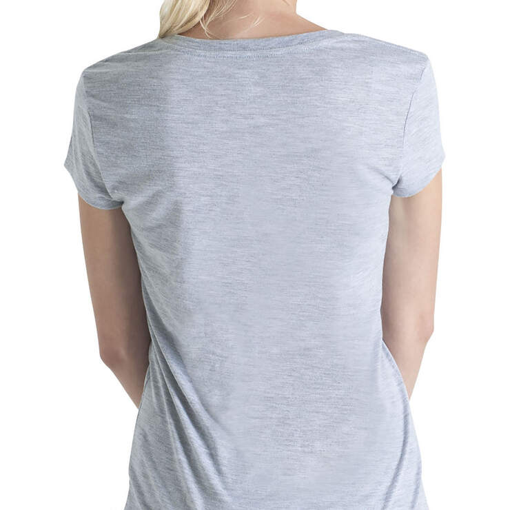 Dickies Girl Juniors' Short Sleeve V-Neck T-Shirt - Heather Gray (HG) image number 2
