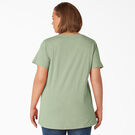 Women&#39;s Plus Short Sleeve V-Neck T-Shirt - Celadon Green &#40;C2G&#41;