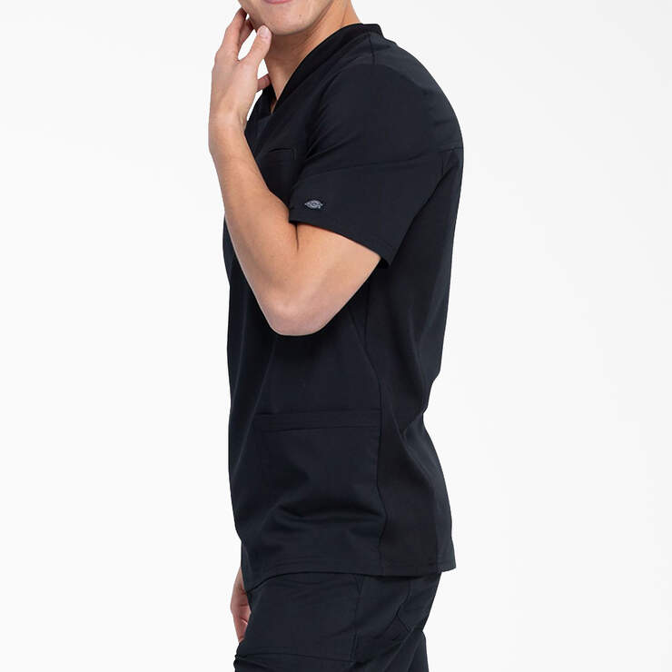 Men's Balance V-Neck Scrub Top with Patch Pockets - Black (BLK) image number 3