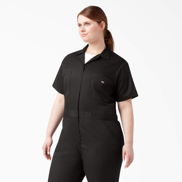 Women's Plus FLEX Cooling Short Sleeve Coveralls - Black (BK) image number 4
