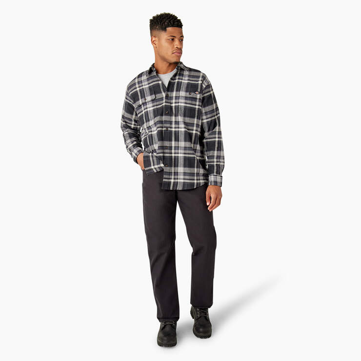 FLEX Long Sleeve Flannel Shirt - Black/Gray Multi Plaid (A1U) image number 5