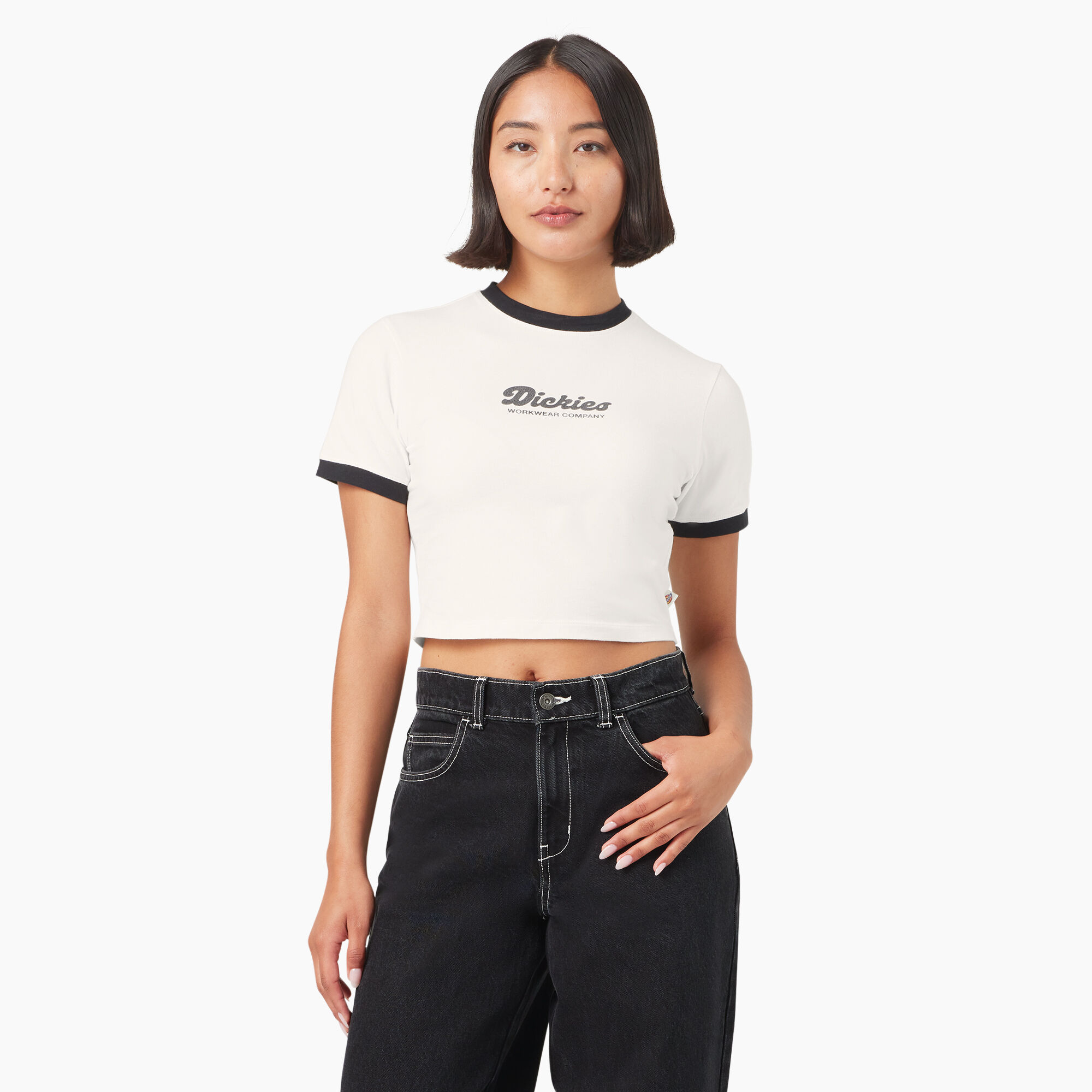 Women's Lewistown Cropped Ringer T-Shirt - Dickies US Women's Lewistown Cropped Ringer T-Shirt - Dickies US