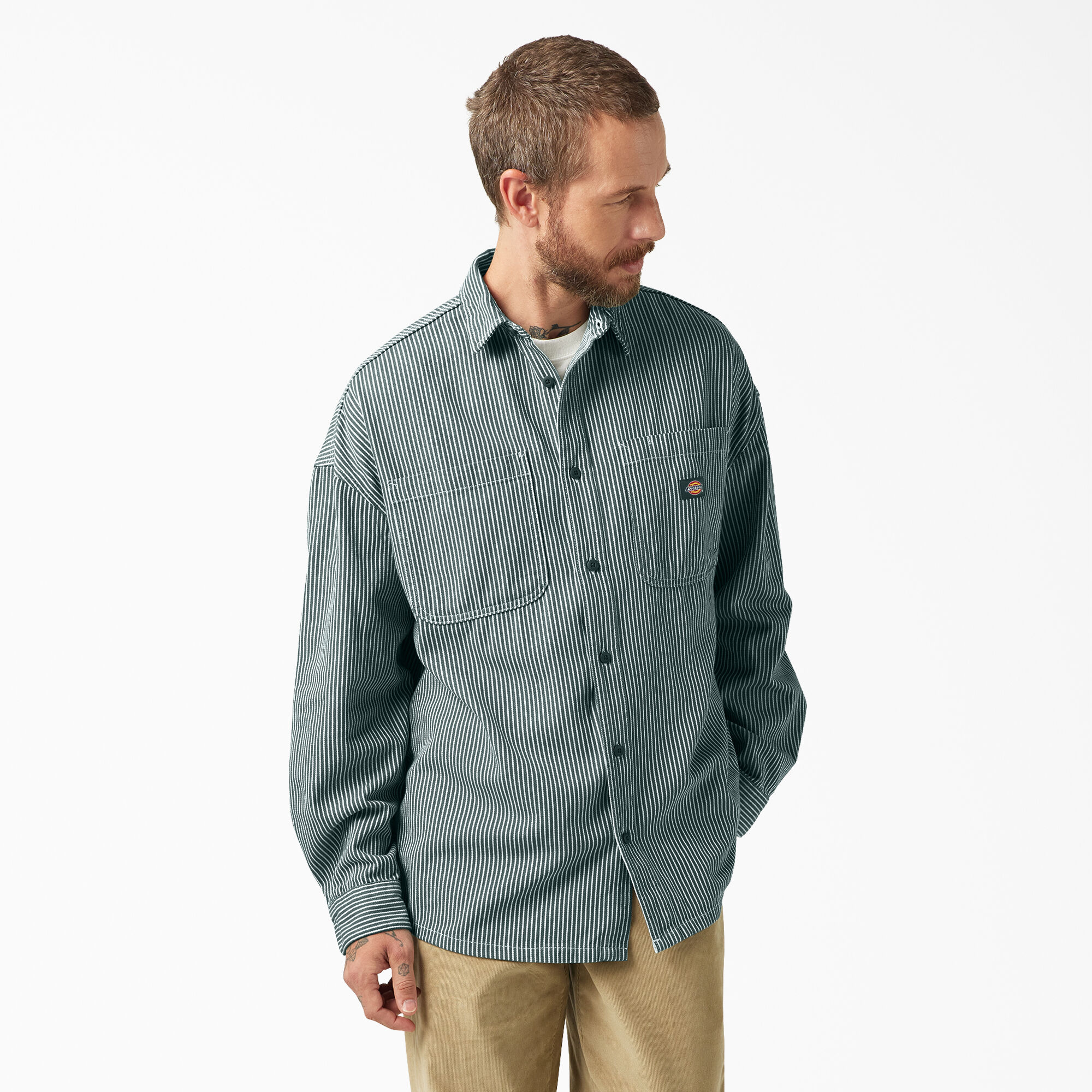 Hickory Stripe Button-Up Shirt - Dickies US