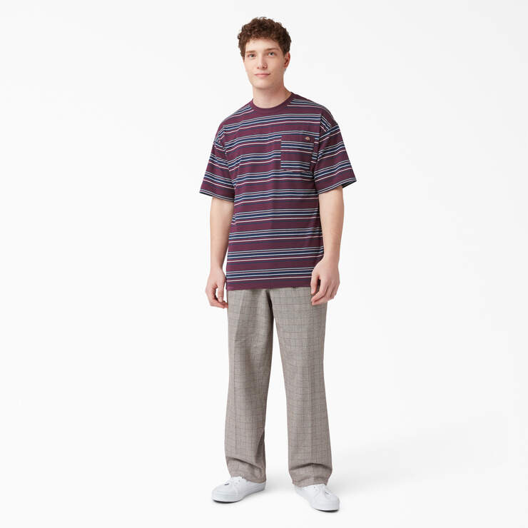 Relaxed Fit Striped Pocket T-Shirt - Grape Wine Stripe (GSW) image number 4