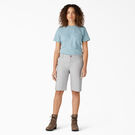 Women&rsquo;s Relaxed Fit Duck Carpenter Shorts, 11&quot; - Rinsed Alloy &#40;RAL&#41;