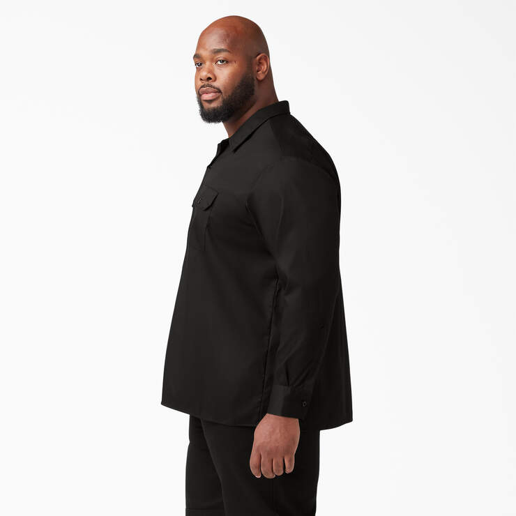 FLEX Relaxed Fit Long Sleeve Work Shirt - Black (BK) image number 6