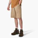 Cooling Active Waist Flat Front Shorts, 13&quot; - Desert Sand &#40;DS&#41;