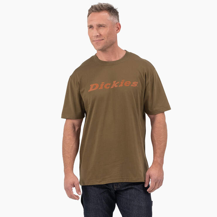Short Sleeve Wordmark Graphic T-Shirt - Dark Olive (DV9) image number 1
