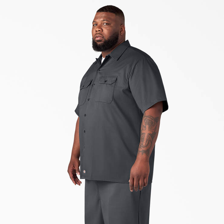 Short Sleeve Work Shirt - Charcoal Gray (CH) image number 7