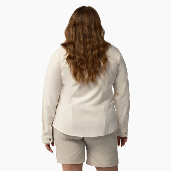 Women&#39;s Plus Cooling Roll-Tab Work Shirt - Antique White &#40;ADW&#41;