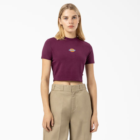 Women&#39;s Maple Valley Logo Cropped T-Shirt - Grape Wine &#40;GW9&#41;