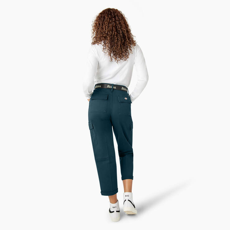 Women's Relaxed Fit Cropped Cargo Pants - Reflecting Pond (YT9) image number 6