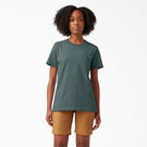 Women&#39;s Heavyweight Short Sleeve Pocket T-Shirt - Lincoln Green &#40;LN&#41;