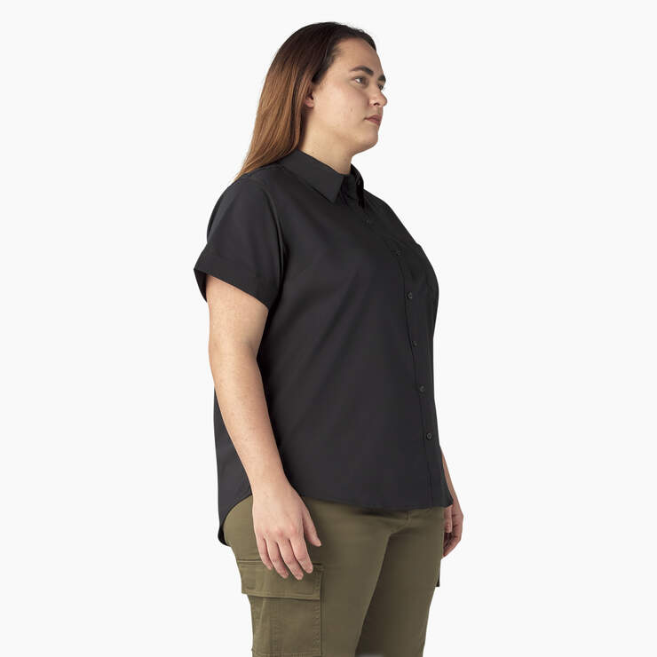 Women’s Plus Button-Up Shirt - Black (BK) image number 4