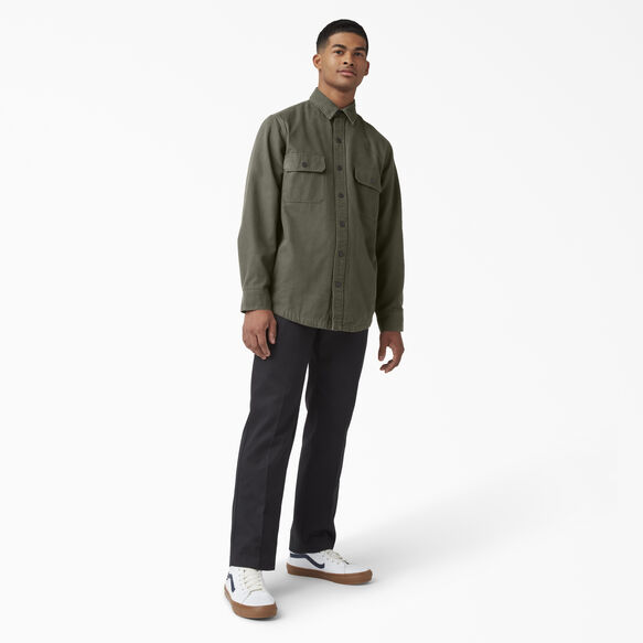 Duck Flannel-Lined Shirt - Military Green &#40;ML&#41;