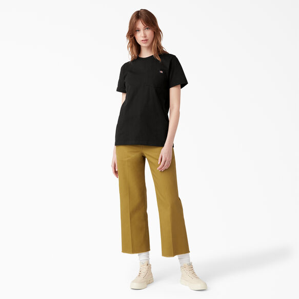 Women&#39;s Heavyweight Short Sleeve Pocket T-Shirt - Black &#40;BK&#41;