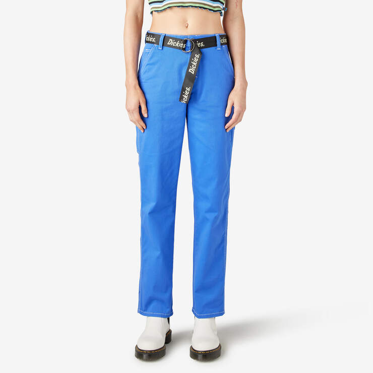 Women's Relaxed Fit Carpenter Pants - Satin Sky (SK2) image number 1