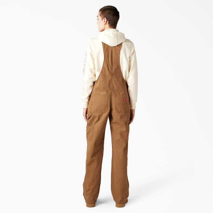 Women's Relaxed Fit Bib Overalls - Rinsed Brown Duck (RBD) image number 2