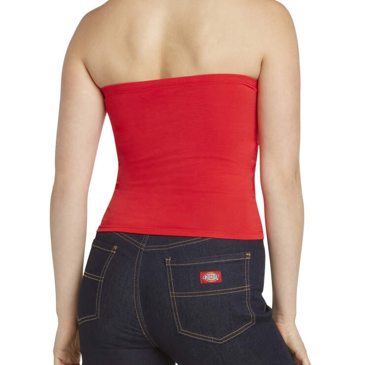 Dickies Girl Juniors' Icon Logo Tube Top - Red (RD) image number 2