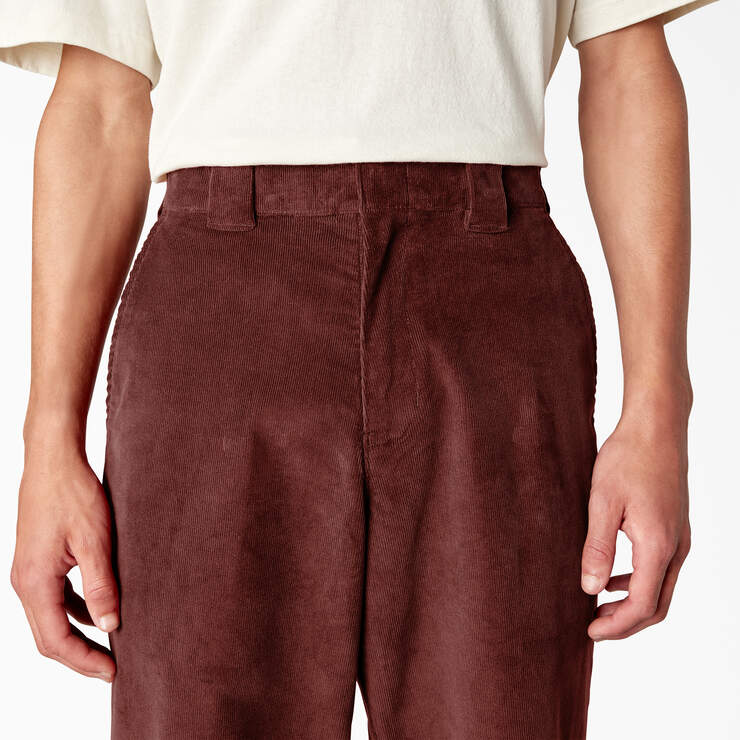 Regular Fit Corduroy Pants - Fired Brick (IK9) image number 8